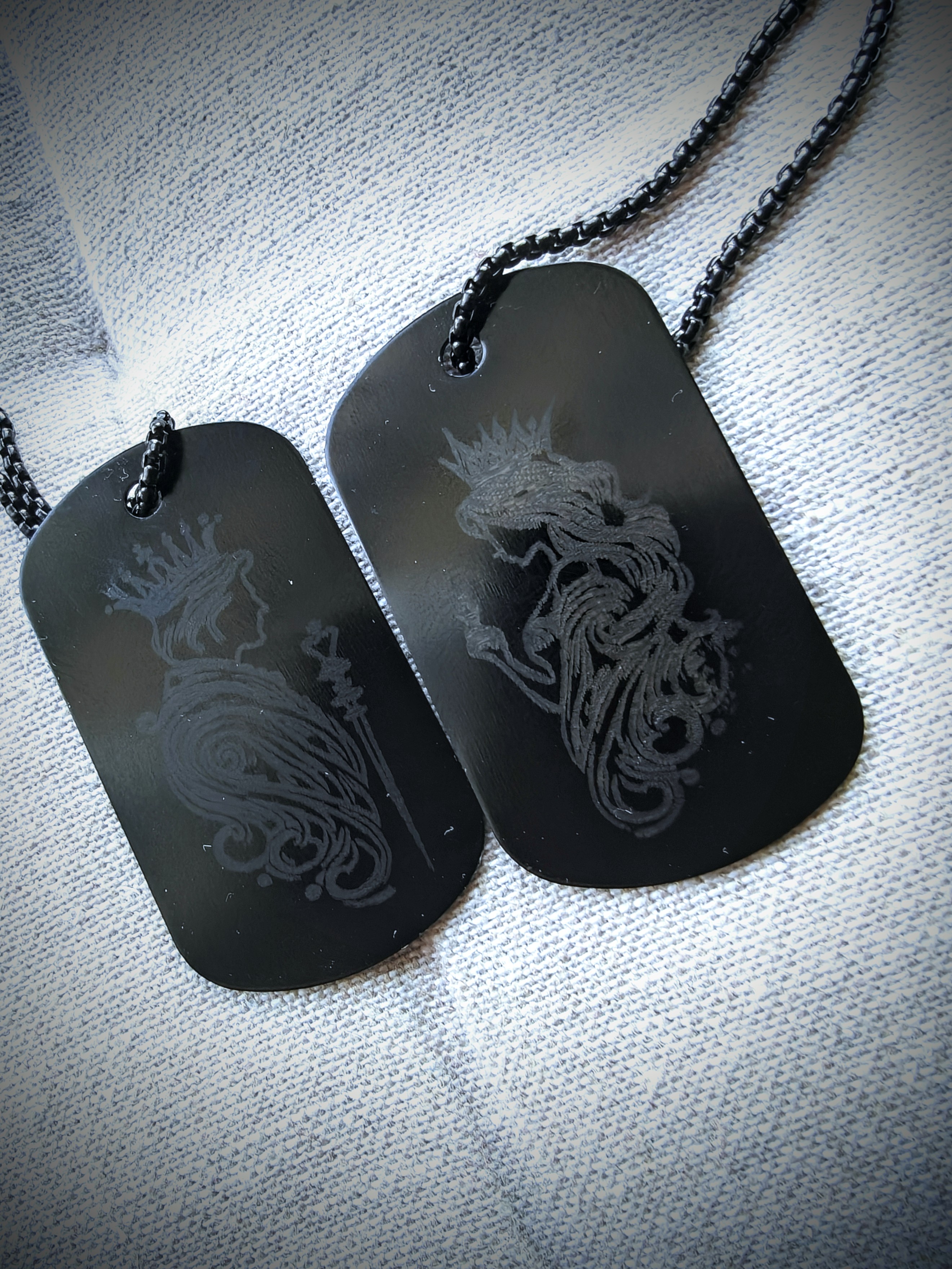 Nieśmiertelniki czarne dla par